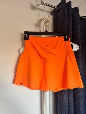 Women's High-Waist Orange Athletic Skort